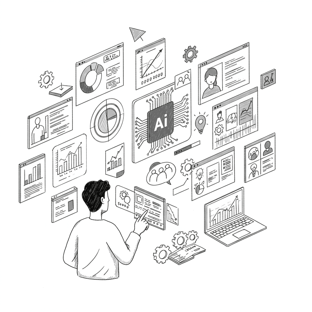 AI-powered marketing illustration